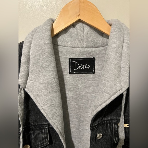 Detre Black Denim Sweatshirt Jacket - Picture 6 of 8